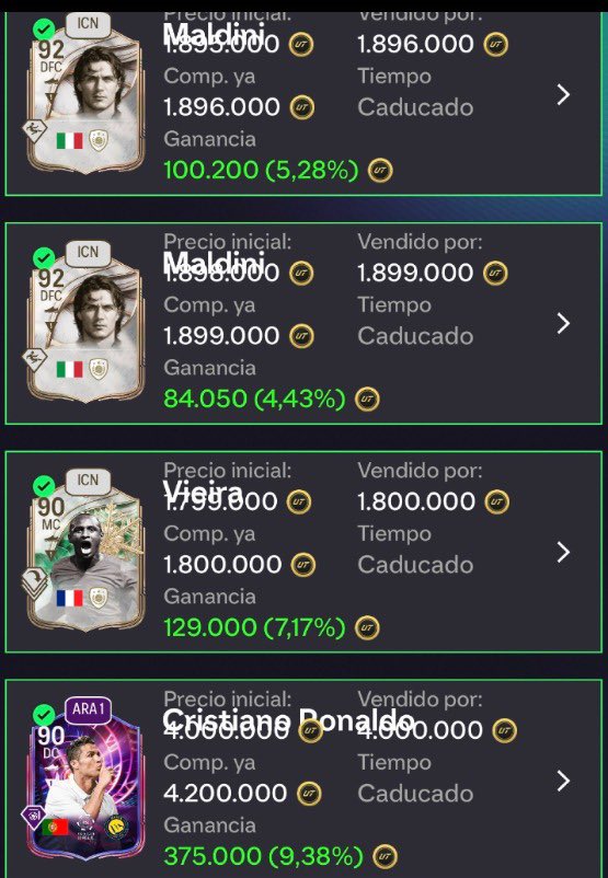 EliteMarketM's tweet photo. En el canal privado de FC 27 tendrás acceso a nuestras operaciones, métodos de tradeo, oportunidades y análisis para intentar sacar el máximo rendimiento posible a tus coins.

Las capturas que ves abajo son operaciones reales que hemos hecho, no promesas. 👇 https://t.co/mIcDRyUY5F