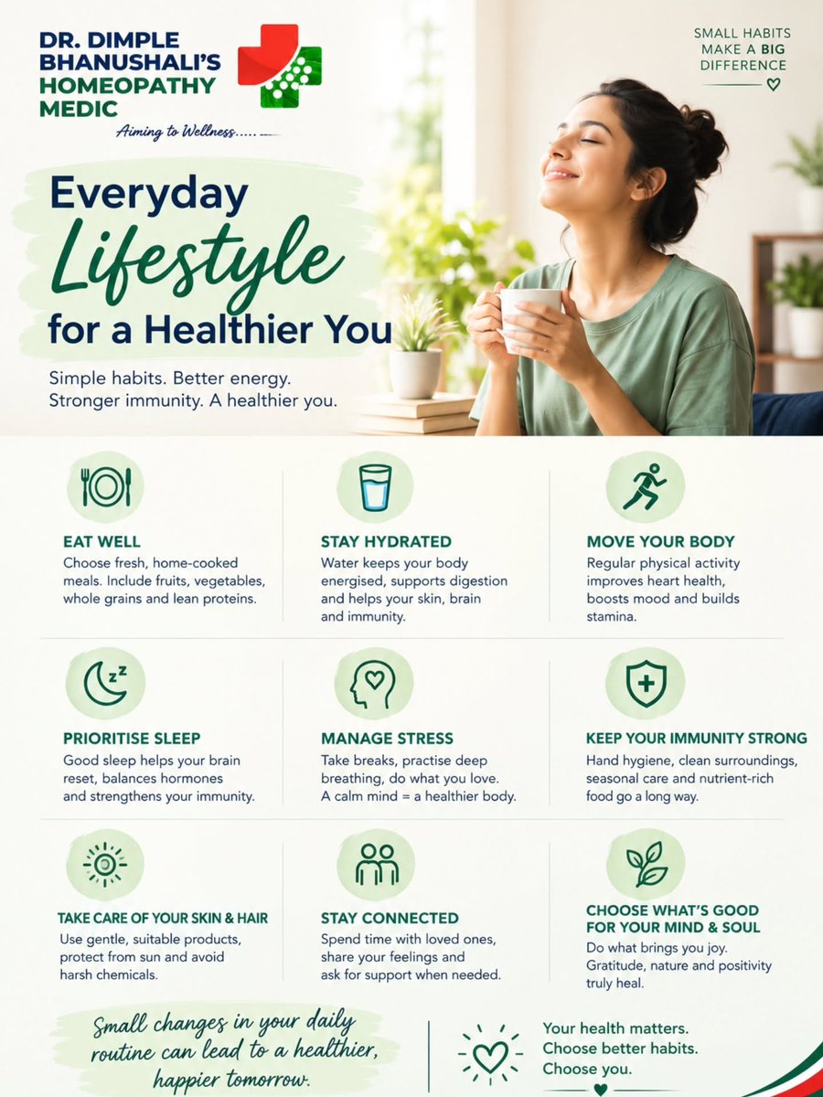KyleHaakin22o's tweet photo. A healthier life starts with small daily habits: eat well, stay hydrated, stay active, sleep well, manage stress and make time for yourself. Small changes today create a healthier tomorrow. Save this checklist and share it with someone you care https://t.co/xbVQzEiH6m