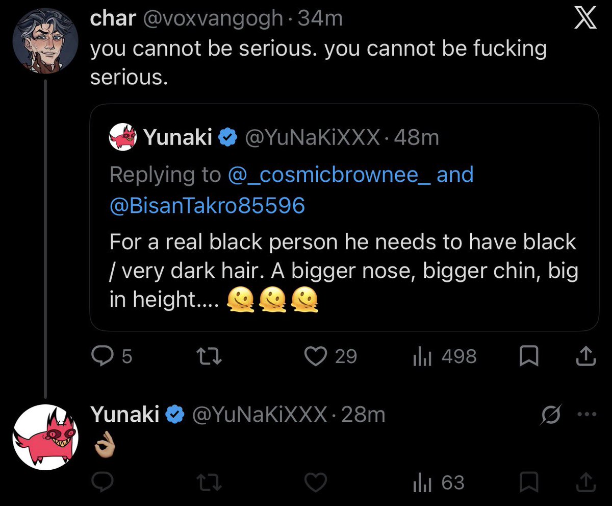 voxvangogh's tweet photo. this is genuinely the most vile unapologetic piece of shit racist i have ever had to interact with in this fanbase, and the over 1k people who liked that antiblack orientalist art are no better. https://t.co/h3sd01jA7C