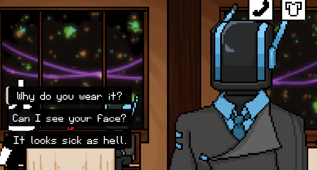 mo6ishh's tweet photo. this game is... weeeirdly albeist??? why even have options to ask to take off hypers helmet or be forced to talk about rockets prostetics and vines arm i felt so uncomfortable, even if theyre rude to you about/seem uncomfortable with it it doesnt feel right https://t.co/wffFGqrBTQ