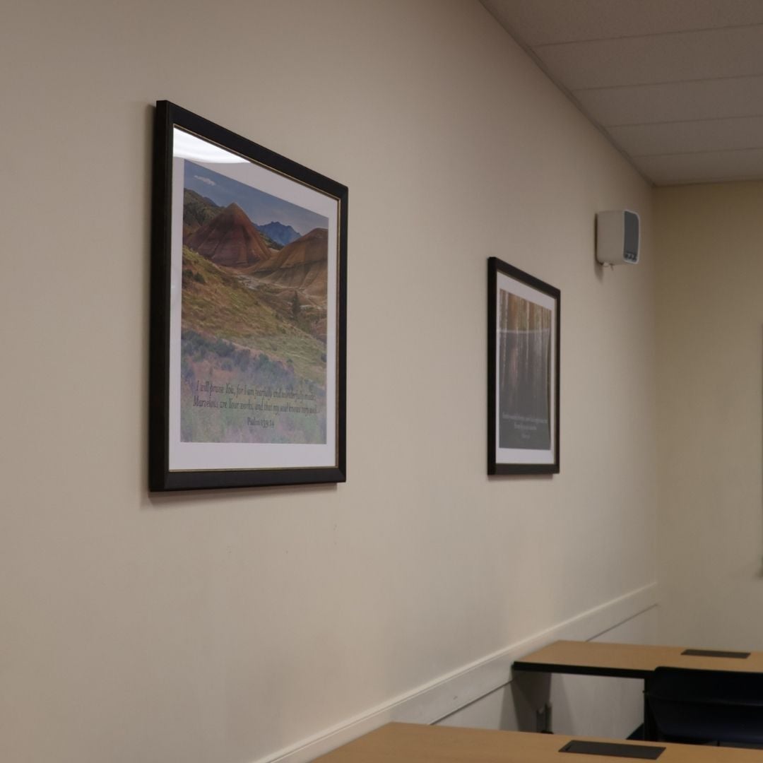 patrickhenrycol's tweet photo. Check out the new artwork in our Northeast and Northwest classrooms! The goal is to point students not only to the beauty of God's creation but also to the truth of His Word. https://t.co/4gMsNibBkD