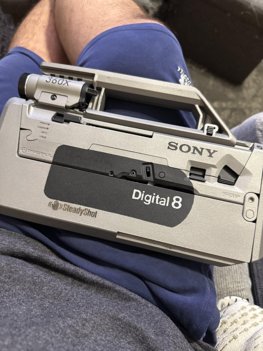 blackstarops's tweet photo. a ZEV technologies folding defensive platform (FDP) custom-painted to look like a vintage sony camcorder https://t.co/xSMdhnUSRC