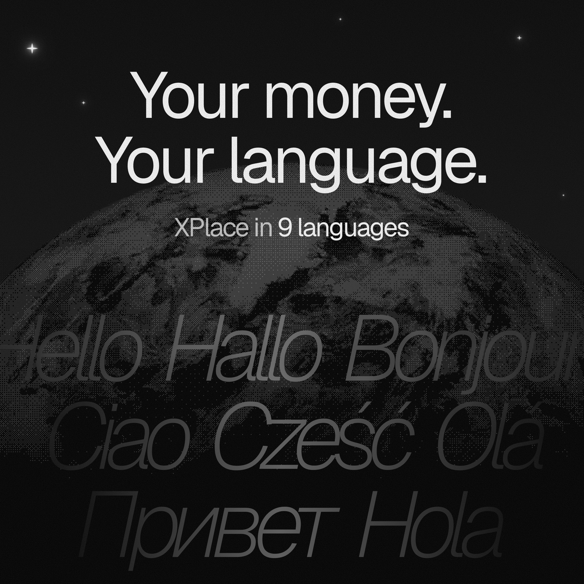 xplaceapp's tweet photo. Your money. Your language.

Use XPlace in English, Dutch, French, German, Italian, Polish, Portuguese, Russian or Spanish.

Which language should we add next? https://t.co/WyuWXZVtkc