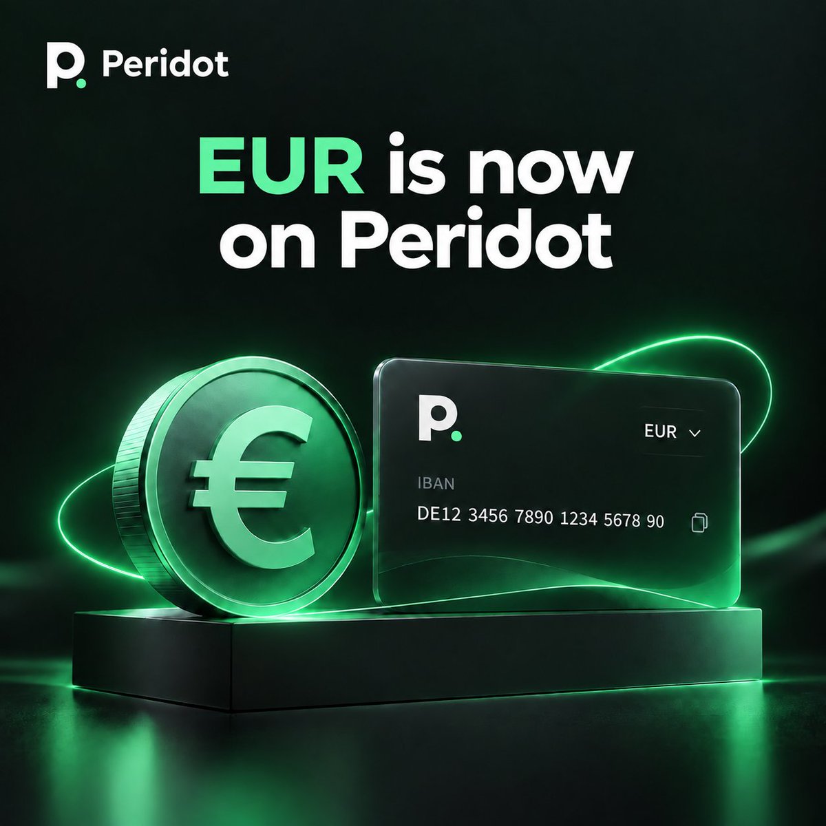 peridotprotocol's tweet photo. EUR is now live on Peridot. 🇪🇺🟢

If you are verified member, you can get a personal IBAN under your name and fund directly from a bank account.

Send EUR through SEPA, have it converted into USDC, and put your money to earn onchain, all from the same app experience.

Banking and DeFi are getting a lot closer with us.