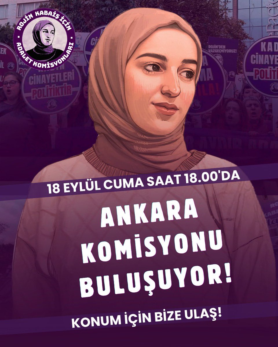 RojineAdalett's tweet photo. 📍 Ankara

Rojin Kabaiş’in şüpheli şekilde öldürülmesinin 2. yılı yaklaşırken mücadeleyi büyütmek için Ankara'da buluşuyoruz. 

🗓️ 18 Eylül Cuma
⏰ 18.00
Konum için bize ulaş! https://t.co/dIdjUsVje0