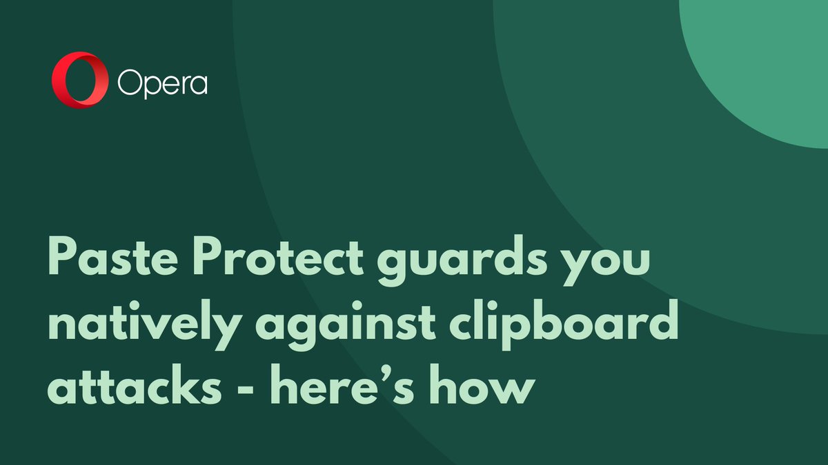 Opera_Security's tweet photo. ClickFix attacks are becoming mainstream, compromising users all over the web.

That's why this summer, Opera was the first browser to introduce Paste Protect - a native defense measure that warns users when a site tries to inject malicious commands into their clipboard. https://t.co/upCZLX3Yjj