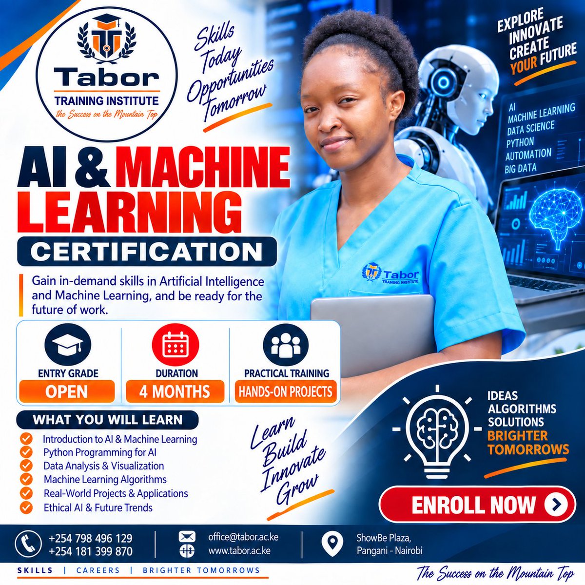 Tabor_college's tweet photo. Don't watch the AI revolution from the sidelines—learn to build it.Gain practical, in-demand skills in Artificial Intelligence, Machine Learning, Python, Data Analysis, Visualization, Machine Learning Algorithms and real-world AI applications.
🎓 Certification | 4 Months https://t.co/pHISzjBBd1