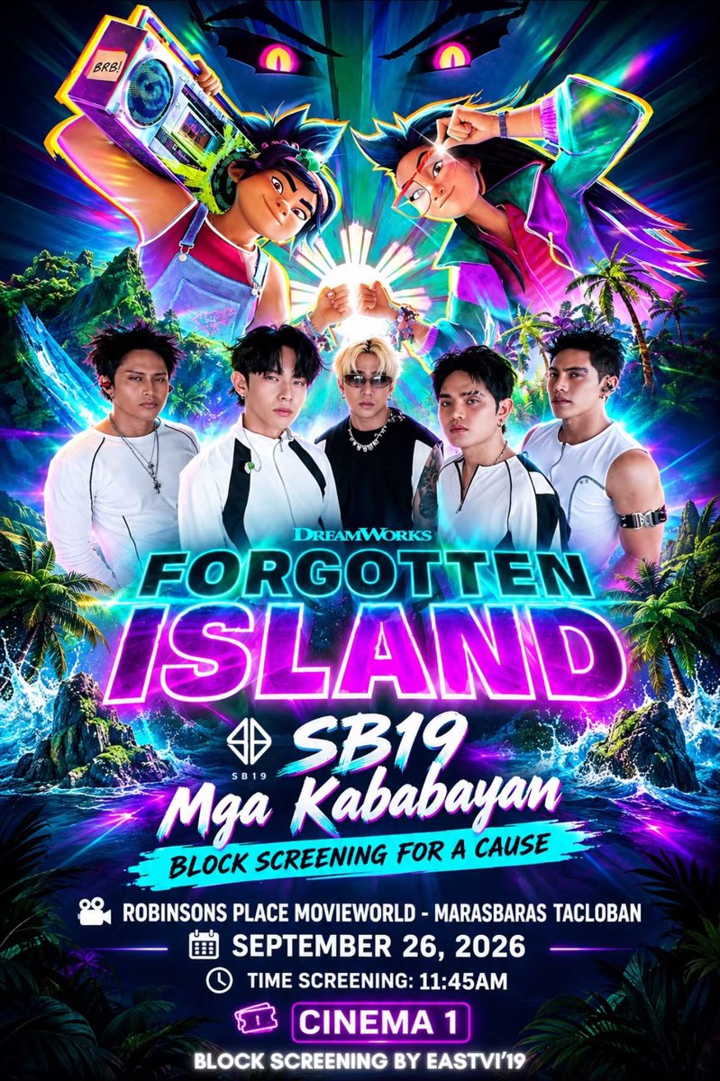 Eastvi_19's tweet photo. 💙 FORGOTTEN ISLAND — BLOCK SCREENING FOR A CAUSE 🌊✨

#ForgottenIsland
#ForgottenIslandBlockScreening
#SB19MgaKababayan
#SB19
#PABLO
#BlockScreeningForACause
#EastVi19 https://t.co/YWaF4FImic