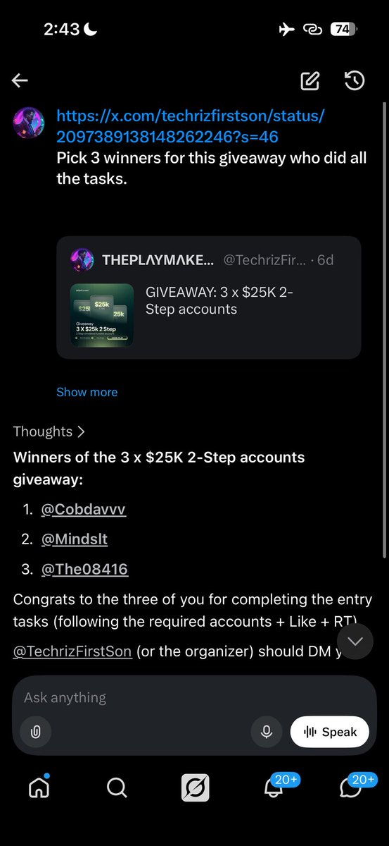 TechrizFirstSon's tweet photo. Congratulations to
@Cobdavvv
@Mindslt
@The08416

Open a ticket in Atlas Discord to claim your account.
For those who didn't win, more giveaways will be hosted, don't be discouraged. https://t.co/u33WTTrxea