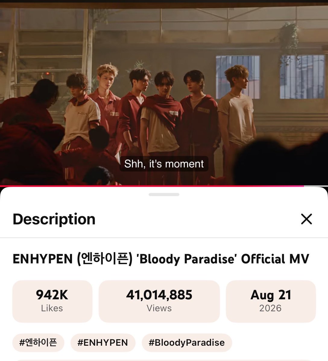 thavvysunny's tweet photo. ENHYPEN’s “Bloody Paradise” MV has surpassed 41M views 🔥🔥
And “Checkmate”  MV has surpassed 2.1M views 🚨🚨

ENGENE please keep streaming!!
If you have both MV playlists, kindly share here tysm 🫶

🔗: https://t.co/WtfWHmG0ee
🔗: https://t.co/GqDJ7nle1L

#ENHYPEN @ENHYPEN https://t.co/O2KOKUgxL9