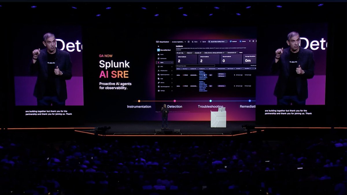 zkerravala's tweet photo. The @splunk #AI SRE available now in @Cisco Cloud Control #splunkconf26 https://t.co/SzK516Wgd5