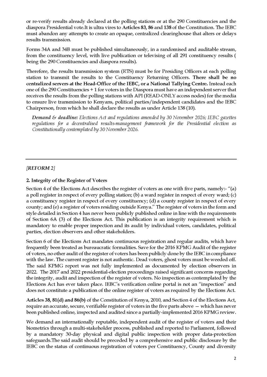 Reforms_Ke's tweet photo. Read the full press statement on Electoral Reforms by opposition leaders @dkmaraga, @Honcalebamisi, @CaroliOmondi ,@HonJBMuturi , @EAukot, @fidakenya &amp; CMD-Kenya. https://t.co/p5chKAMWAM