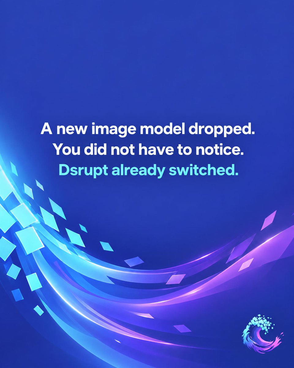 dsruptai's tweet photo. A new generation of image models landed this week. Faster, sharper, same price. If you work with Dsrupt you did not have to know. Your renders were already on the best model by the time you read this. That is the point of a…

https://t.co/geP2skqPFS

#GenerativeAI #Dsrupt https://t.co/CC58TqEppY