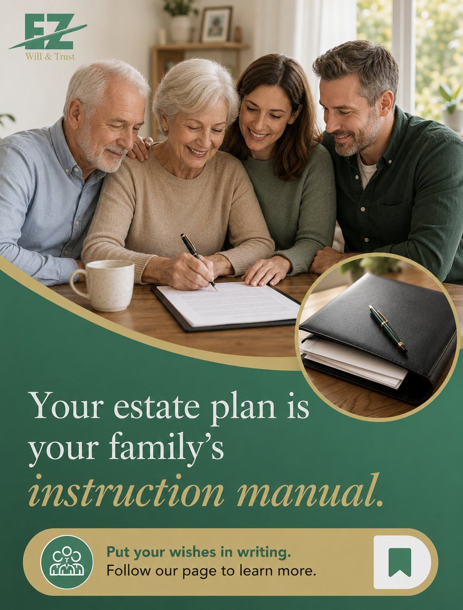 kizar456's tweet photo. Your family should not have to piece together what you wanted. An estate plan gives them written instructions for the people, property, and decisions that matter most.

Put your wishes in writing. https://t.co/h4FNYRUGOB