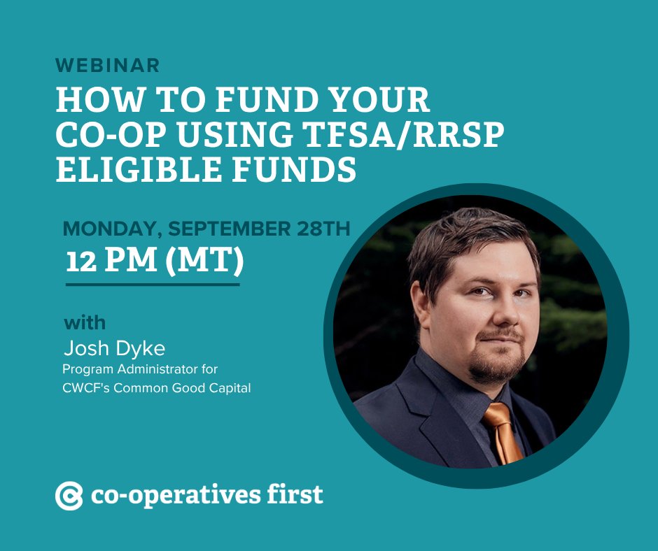 Coops_First's tweet photo. What if people could direct the investments in their registered accounts to help finance your co-operative?

Good news — they can! Join us for a webinar discussion and learn about this unique way to finance co-operatives.

Sign up FREE: https://t.co/QV5u1iAV1w https://t.co/90puRNuU6g