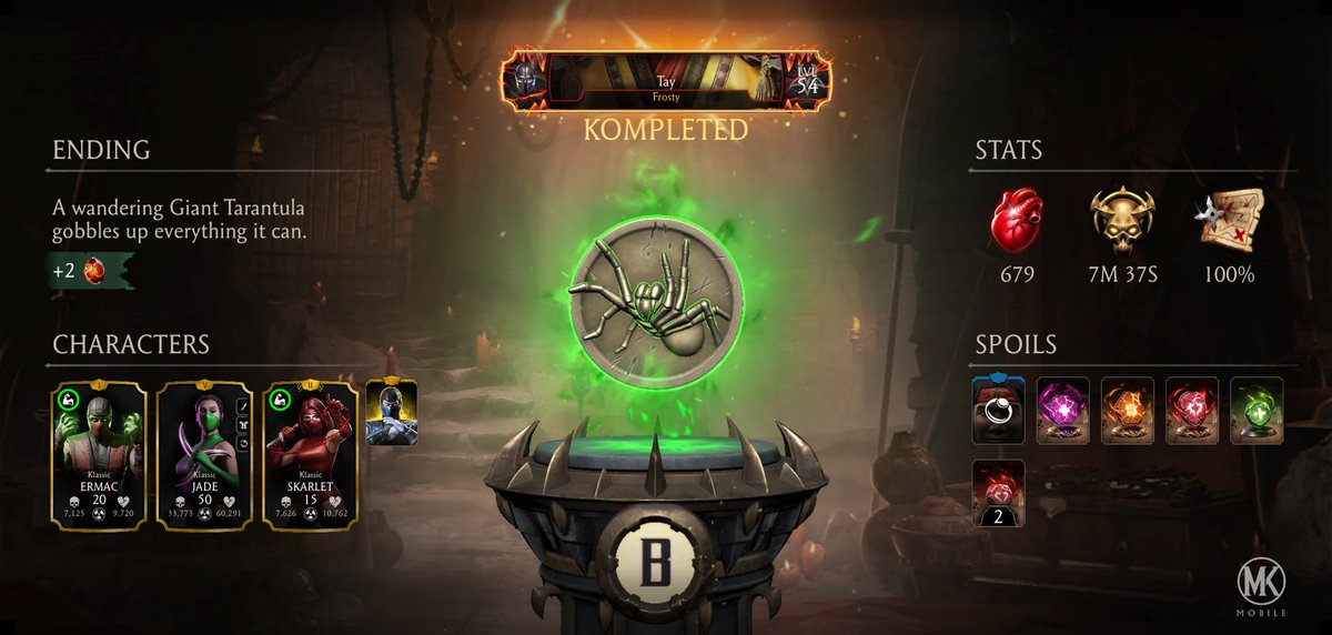 SavagePrince066's tweet photo. I just completed a Krypt Run in Mortal Kombat mobile! Check out my stats. https://t.co/UXInGP0A7U