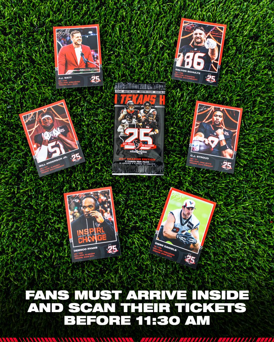 HoustonTexans's tweet photo. 🚨 TEXANS TRADING CARDS 🚨

SCORE A PACK. FIND THE GOLD: https://t.co/DtY2BLTWCd https://t.co/DjYL4YDP0M
