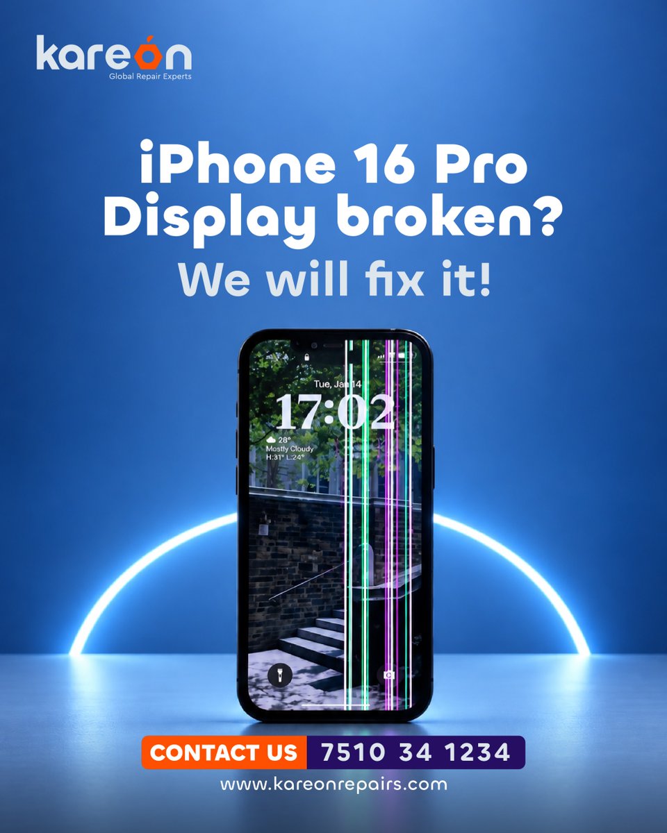 kareonrepairs's tweet photo. iPhone 16 Pro display broken?✨
We will fix it!

📞 7510341234
🌐 https://t.co/63CVGCLUSp

#iPhoneRepair #16Pro #DisplayBroken #AppleServiceCenter #AppleServiceCentre #Kareón⚡ https://t.co/ILVOsd4Wa9