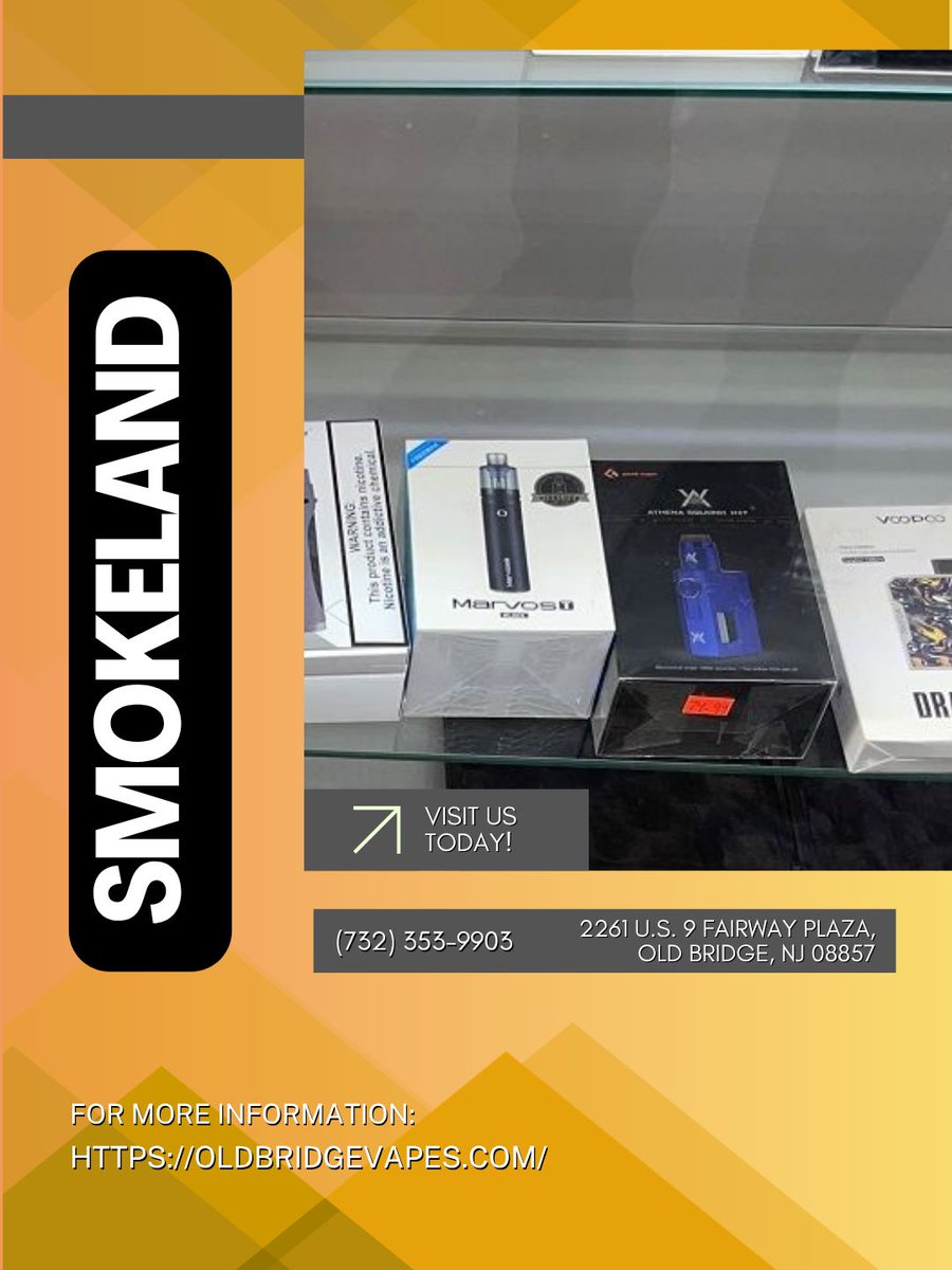 Smokeland1's tweet photo. At our store, customer care is our top priority. We treat every customer with respect and ensure their satisfaction with every purchase. Contact us at (732) 353-9903 today! #OldBridge #VapeLifestyle
https://t.co/i0vRfZEKkM https://t.co/Ad1n7BHtl1