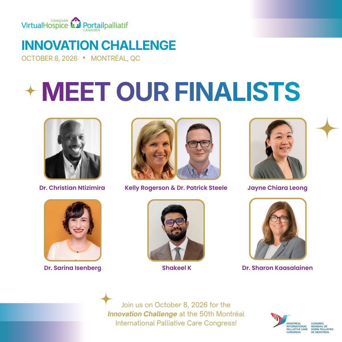 VirtualHospice's tweet photo. Meet the Finalists for the @VirtualHospice 2026 Innovation Challenge taking place at #MIPCC2026! More details on each innovation to come! @caremcgill https://t.co/D5nxfXEGlA