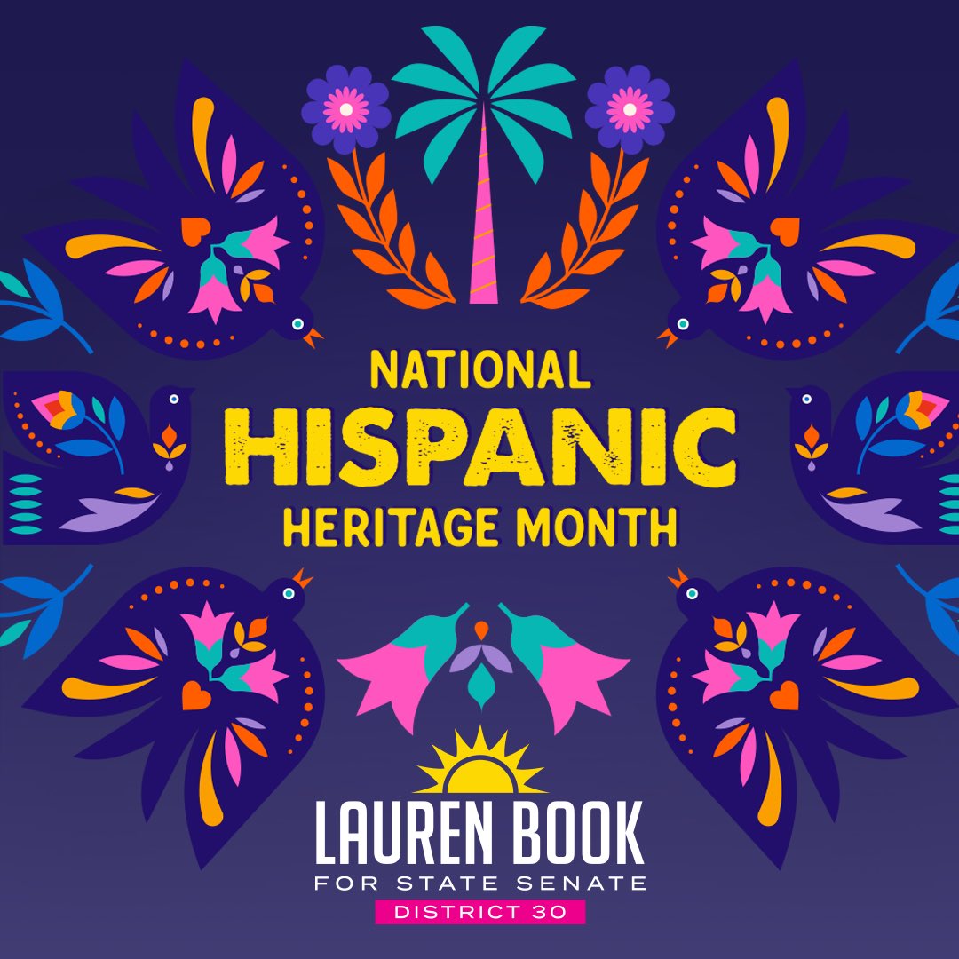 LeaderBookFL's tweet photo. Happy Hispanic Heritage Month! ✈️🌎

Today, we celebrate the rich cultures, traditions, stories, and contributions of Hispanic and Latino communities across Florida and our country.

I’m grateful for the countless ways these communities strengthen our families, schools, neighborhoods, and communities every day. This month is a reminder to celebrate our shared history while honoring the voices and experiences that continue to shape our future.

¡Feliz Mes de la Herencia Hispana! 💙
