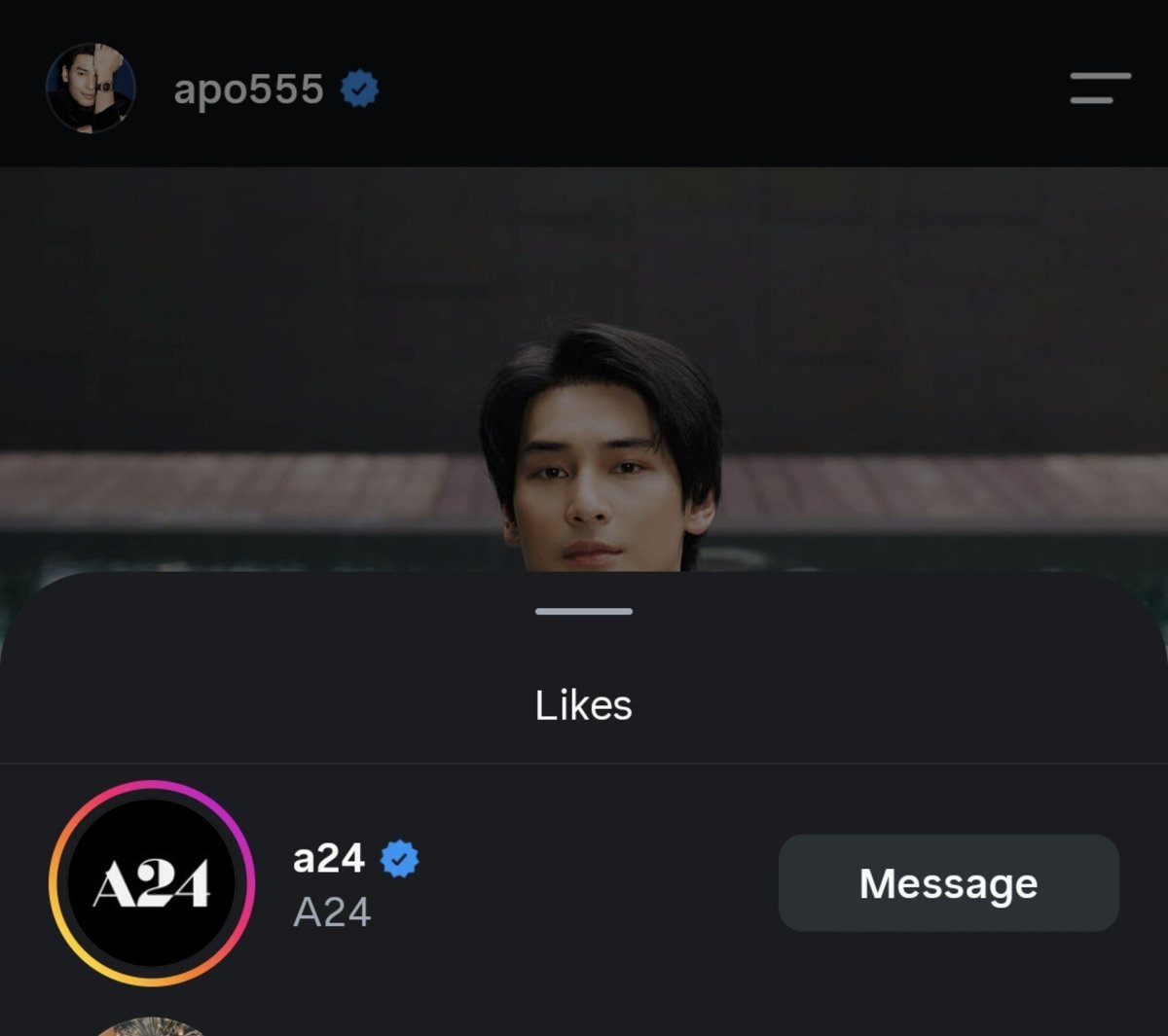 ApoMyLover's tweet photo. A24 : 💙💙💙
apo555 : love ya 😍💙

Omg! This is so freaking awesome!!A24 liked and commented on Apo’s Dior post! 😭🔥🔥

DIOR WITH NATTAWIN
@Nnattawin1 #ApoNattawin
@Dior #Dior #DiorA24 https://t.co/s7DhDkJOLI