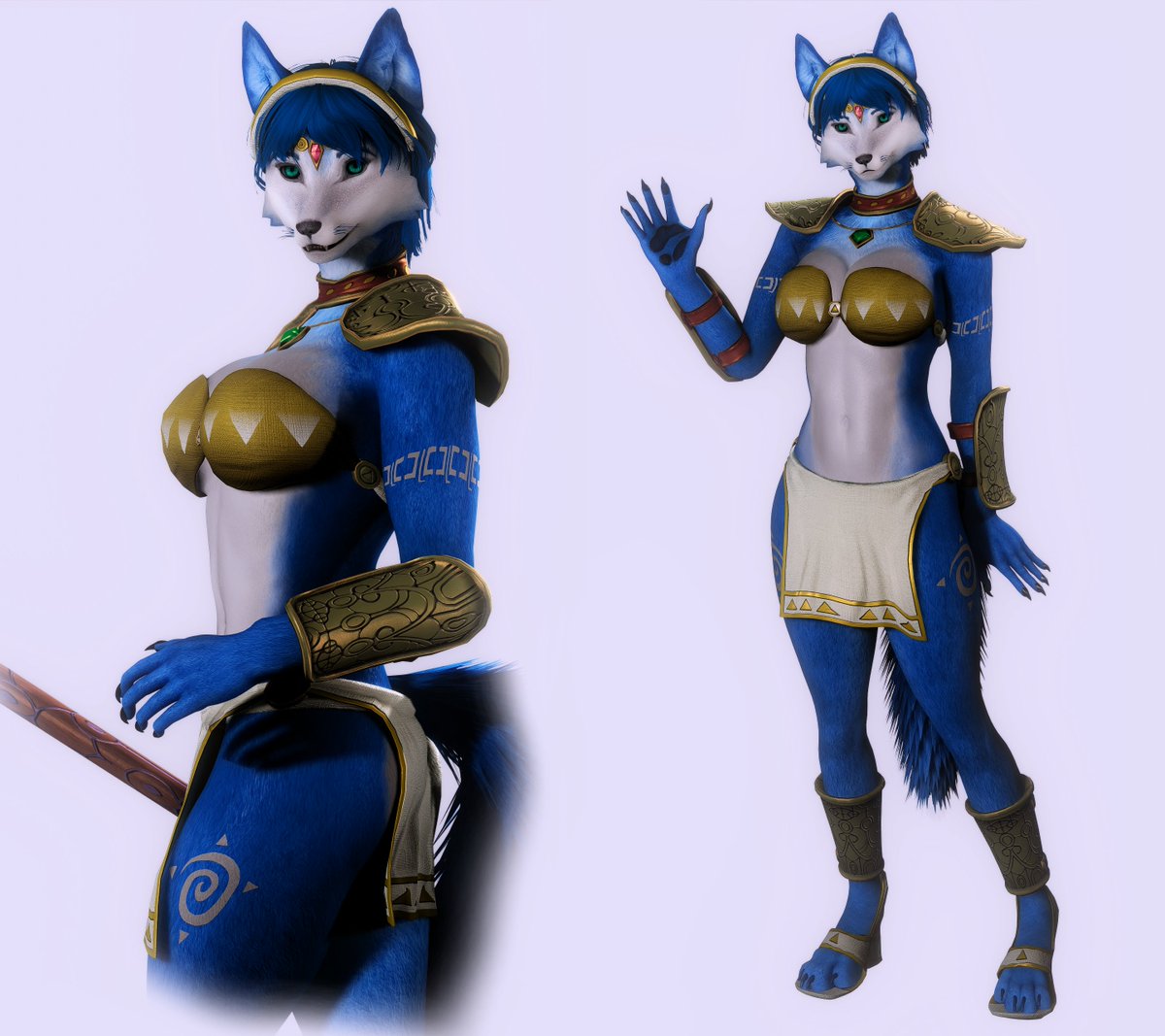 Icon_Carth's tweet photo. I did make my own version Krystal too. 
It took me a little while to get her "looks" somewhat right looking. But I'm happy with how she turned out. 
😊💎🦊

 #Skyrim #Furry #Screenarchery #Screenshots #VirtualPhotography #sfw #starfox #krystal https://t.co/ushvaSEKwT