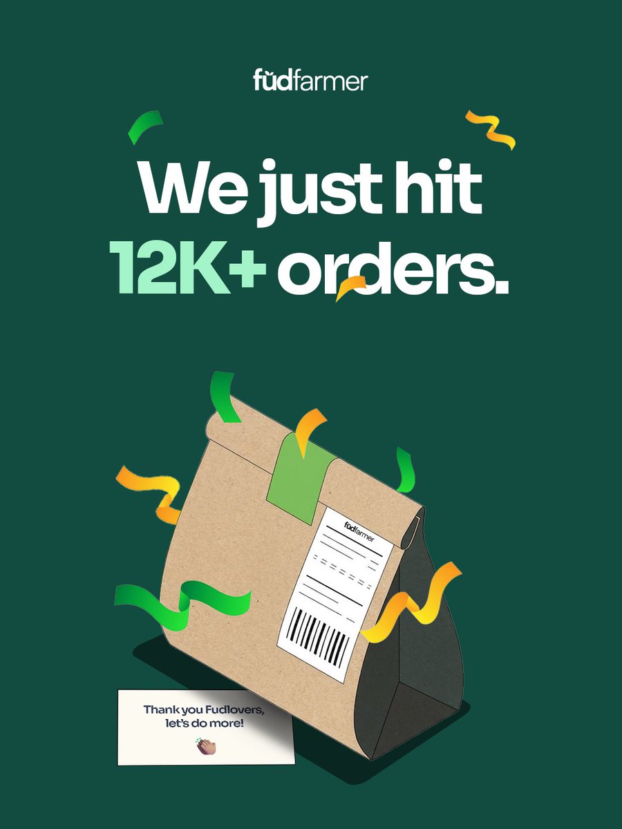 FudFarmer's tweet photo. 12K+ orders and counting! 🥹💚 

We couldn’t have done it without you, Fudlovers. 

Thank you for choosing Fudfarmer, again and again. 

Here’s to many more! 🎉💚 https://t.co/0I4mTwccZ8