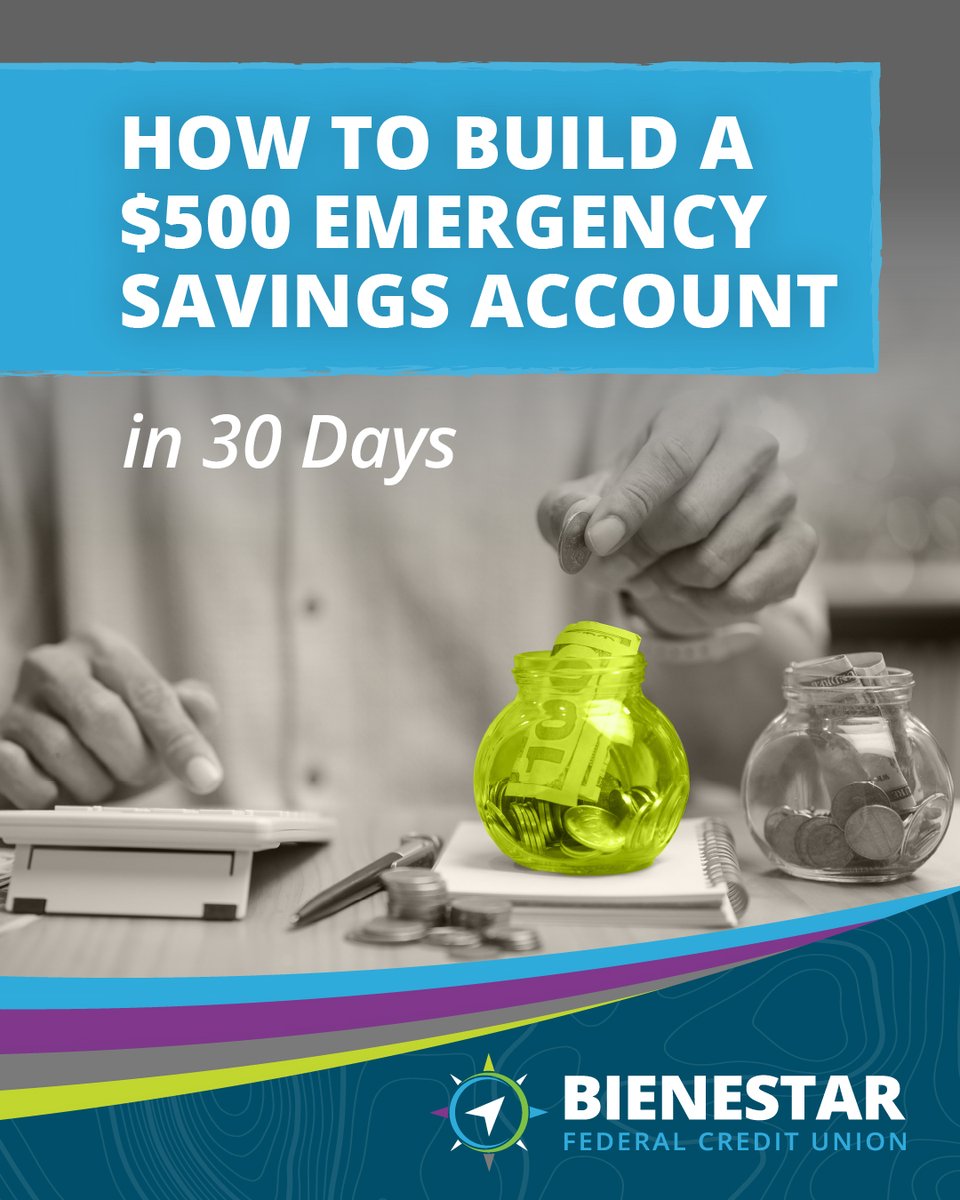 bienestarfcu's tweet photo. Looking for ways to start building your emergency savings?

Learn how you can start building a $500 emergency savings account in just 30 days!

Explore more money-saving tips at our Financial Wellness Matters blog: https://t.co/1pOum3ACZc

#FinancialWellnessMatters #Financialwellness #HealthcarePros #CUDifference