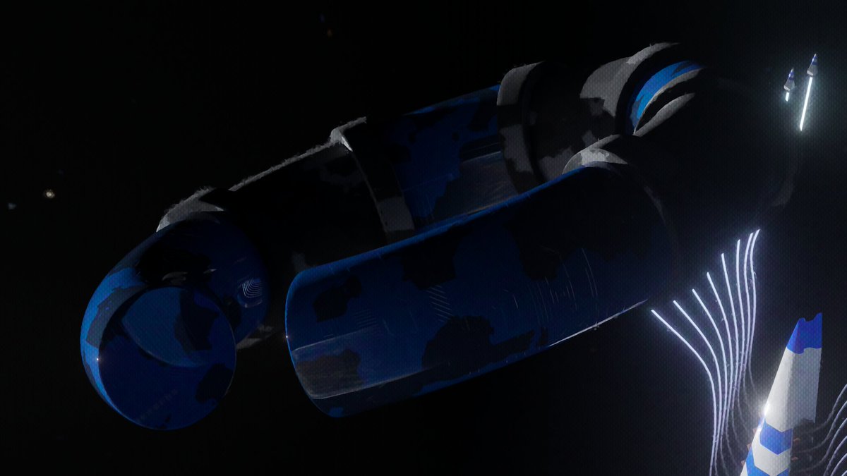 yoedamen's tweet photo. #SST26 Day 15, Derelict. What were the bandits up to? They were in the process of illegally scavenging abandoned ring stations.

#spaceshiptember #b3d #blender3d #3DCG https://t.co/Lhyipw4wV3
