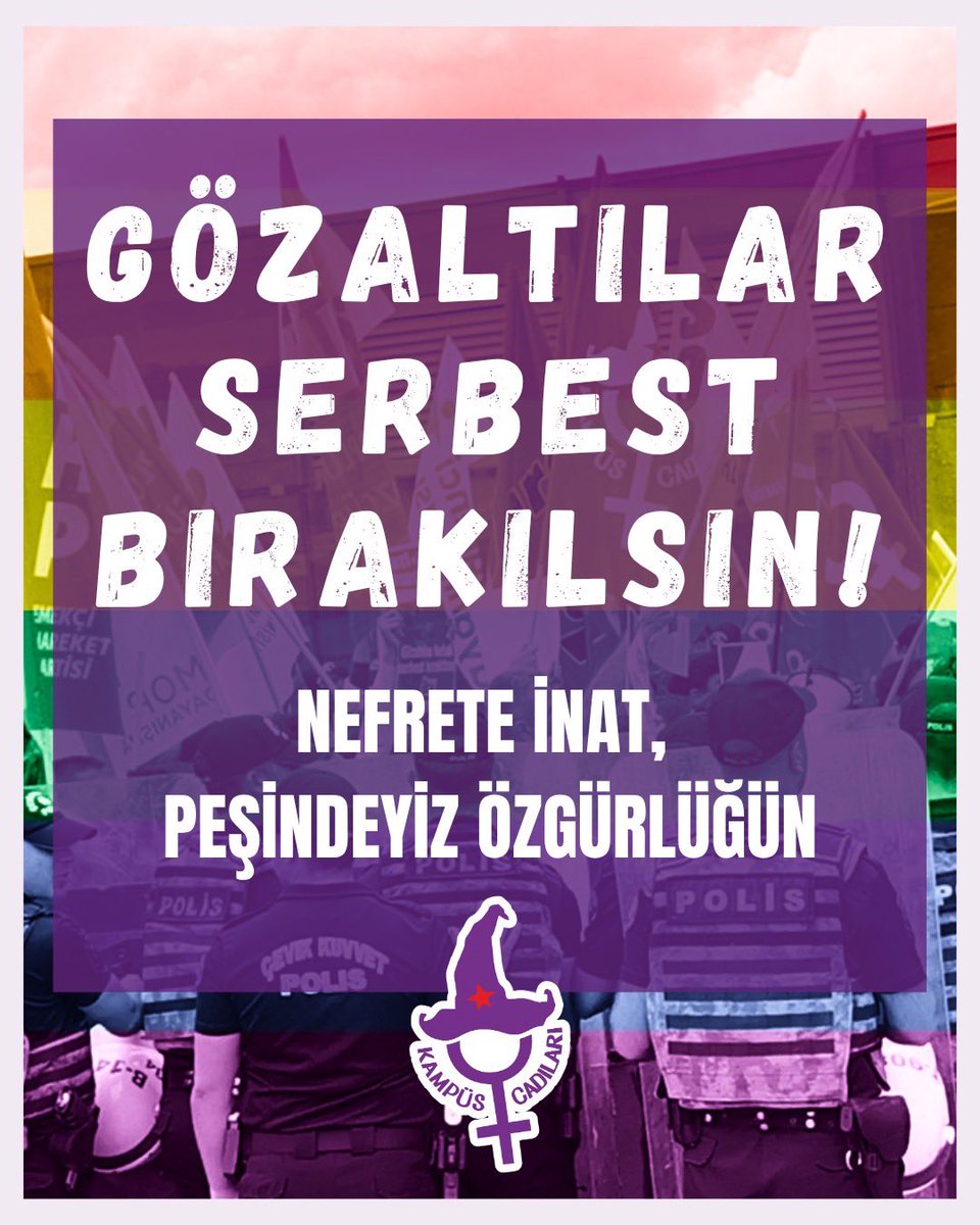 cadi_kmps's tweet photo. “Ailem Güvende” operasyonu kapsamında gözaltına alınan ve tutuklanan mücadele arkadaşlarımız için bugün Çağlayan Adliyesi önünde yapılan basın açıklamasında aralarında kızkardeşlerimizin de olduğu yaklaşık 80 kişi polis işkencesiyle gözaltına alındı. 

Baskılar, gözaltılar, operasyonlar ile bizleri sindiremezsiniz! Arkadaşlarımız derhal serbest bırakılsın!