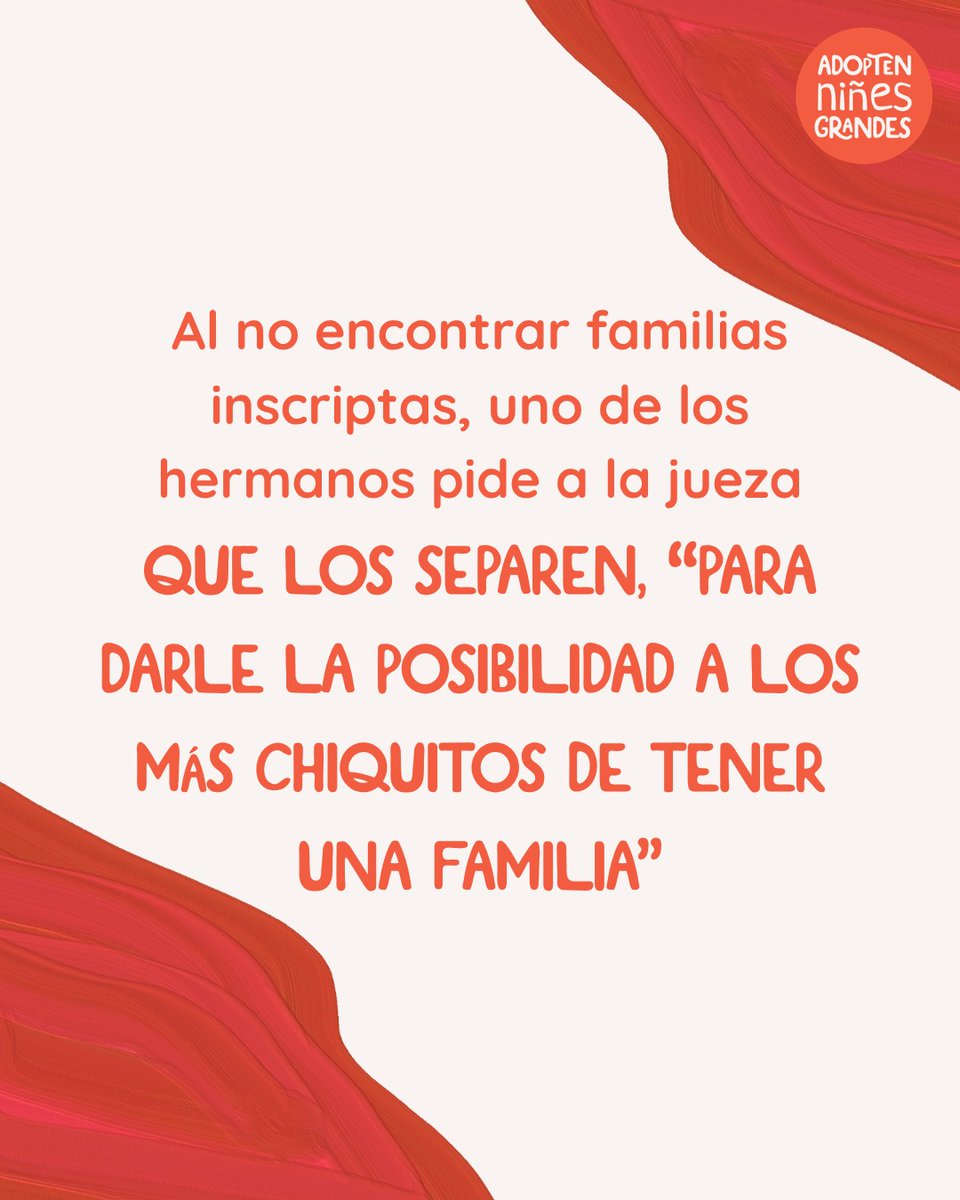 AdopcionNG's tweet photo. Día Nacional de la Adopción

En estos días elegimos contarte algunas de nuestras historias de familia. ❤️

Hoy recordamos que todas las infancias tienen derechos: a crecer en familia, a recibir cuidados, a jugar, a estudiar y a ser escuchadas. 👇

#AdoptenNiñesGrandes https://t.co/IZAUG5Uduy