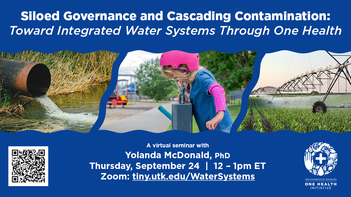 UTOneHealth's tweet photo. Tune in 9/24 for a fascinating talk on water systems governance and what a One Health approach could mean for water equality. Registration &amp; more info at https://t.co/hmN72SjMkE https://t.co/PmeNpVTVIZ
