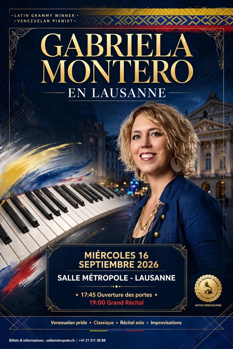 vzlanalliancech's tweet photo. @monterogabriela Mañana miembros de VAS asistirán a su concierto
📍 Salle Métropole – Lausanne
Miércoles 16 de septiembre
Como en Oslo, desde VAS estaremos presentes apoyándola. Invitamos a la comunidad venezolana y local a disfrutar de esta gran velada. ¡Hagamos sentir el calor venezolano! 🇻🇪🇨🇭 https://t.co/sj6XbJod1y