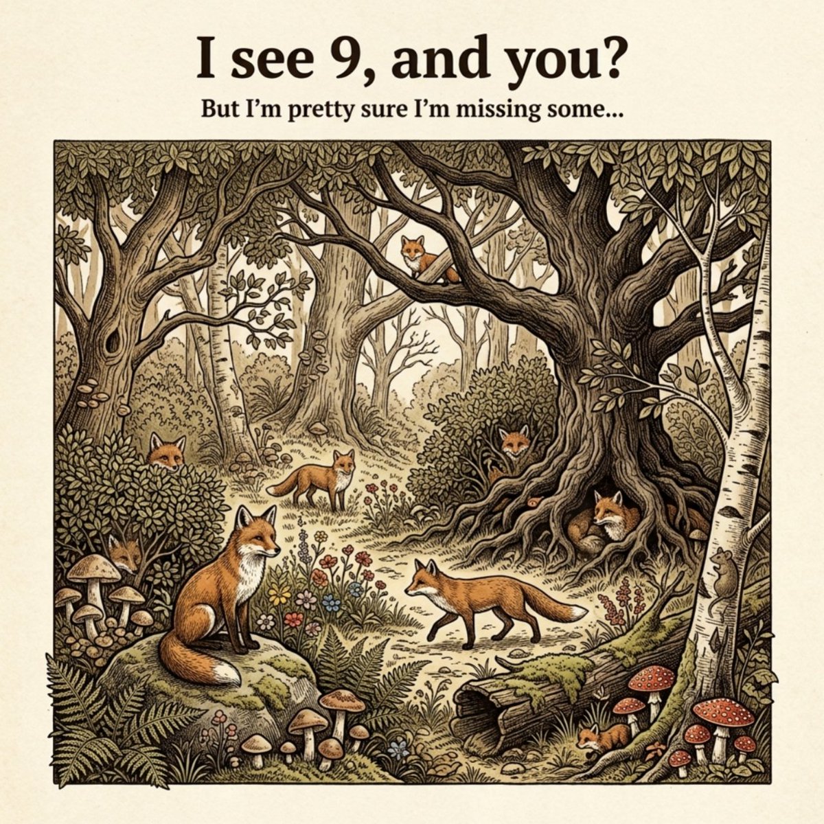 YaroIQOfficial's tweet photo. 🦊 I see 9… but I'm pretty sure I'm missing some. 👀

How many foxes can YOU find?

Comment your answer before checking the comments! 👇 https://t.co/RUzkyQ9EyH