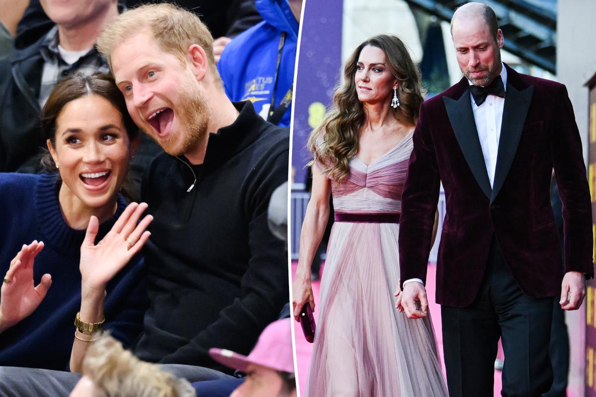 nypost's tweet photo. How Prince William, Kate Middleton are tuning out ‘draining’ Meghan Markle, Prince Harry ‘noise’ https://t.co/LlGKgqUnCr https://t.co/GR1v2W8nBj