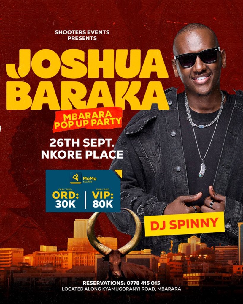djspinnyug's tweet photo. 26th Sept 2026 - we are in Mbarara for @itsJoshuaBaraka 🔥 https://t.co/b10lmism6B