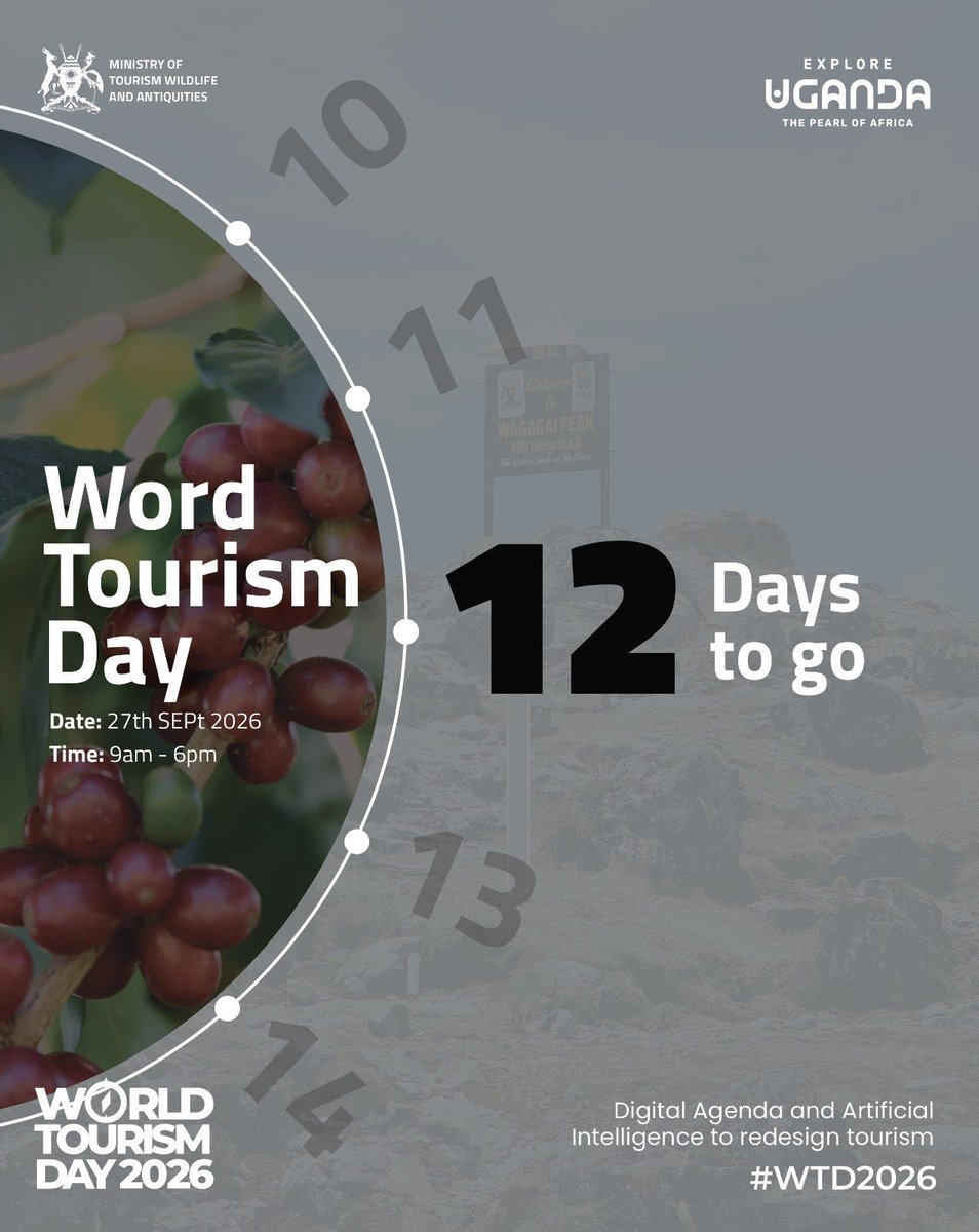 Muna_Kla's tweet photo. 12 days to World Tourism Day in Mbale 🇺🇬

Now’s the time to move, pack a bag, hit the road, and discover the stories, landscapes, and culture that make Uganda truly special. From the hills of the East to hidden gems across the country, every journey is an experience waiting for you.

Don’t just hear about it go explore it. #WTD2026 #ExploreUganda