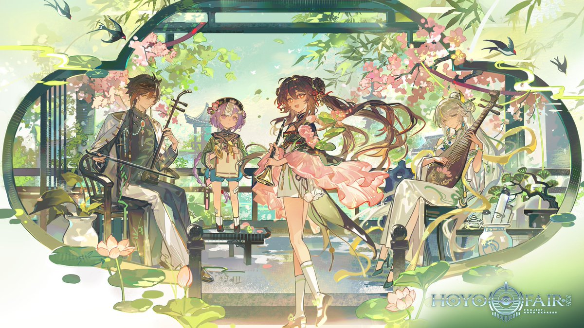 ElJIOKUMURA's tweet photo. the whole art looks sooo gorgeous tho eugh i’m so obsessed with the color palette + liyue family 🥹🩷 https://t.co/ZjQCedpCtw