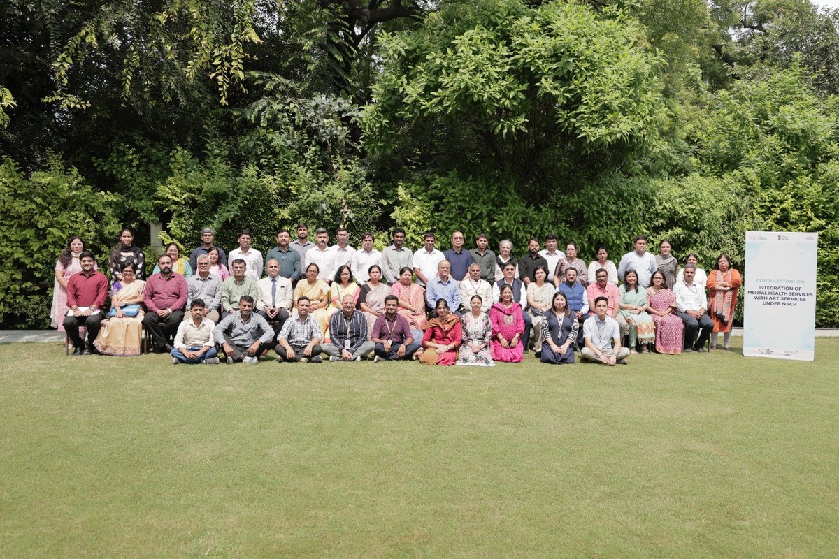 NACOINDIA's tweet photo. Integrating Mental Health into HIV care

A consultation on “Integration of Mental Health Services with ART Services under NACP”, chaired by Dr. Rakesh Gupta, AS, @MoHFW_INDIA & DG, NACO was held today at India International Centre, New Delhi.

Highlighting that “the last mile may be behavioural rather than biomedical,” Dr Gupta called for simple, feasible and scalable convergence between NACP & NMHP to address behavioural and psychosocial factors affecting testing, linkage, adherence and retention.

The consultation brought together senior officers from NACO & NHMP, State Programme Officers of NMHP & SACS, subject experts from @NIMHANS_BLR , @delhiihbas, @aiims_newdelhi, @ICMRDELHI & @DirectorLHMC and representatives from @WHO,  @CDCgov, @UNAIDS, @AllianceinIndia, @Jhpiego, @fhi360 , @SAATHII & @HLFPPT, along with officials from ART Centres, private hospitals and communities.