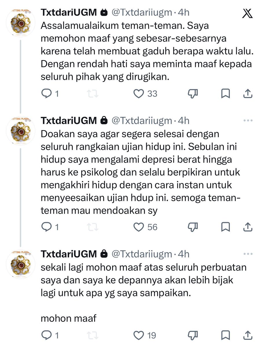 kucinghilang_'s tweet photo. serem banget sih ini,

admin textdariugm itu habis upload jurnal mbg, terus ga aktif berbulan-bulan, tiba2 kirim permohonan maaf dan ngetweet gini 🥲 https://t.co/pawAtkOd3I