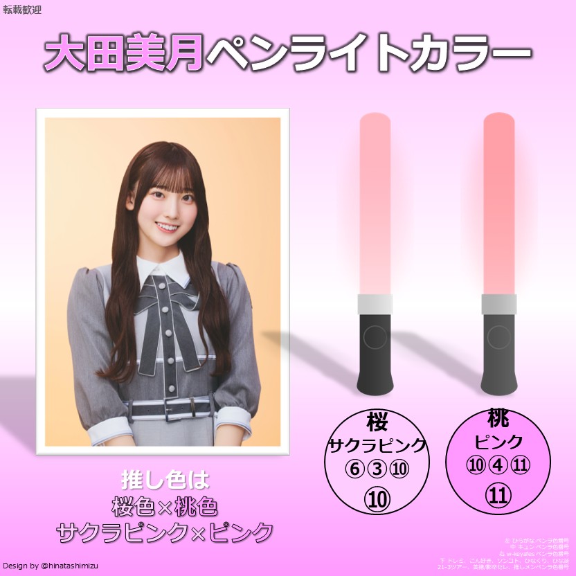 hinatashimizu's tweet photo. ひなた坂ライブまであと10日

大田さんの推し色はサクラピンク🩷×🩷ピンクです

ピンク先生だけにピンク！

#大田美月 https://t.co/IOJnnPlU21