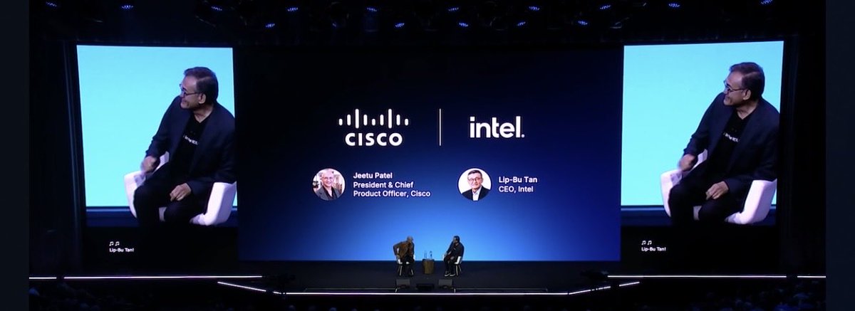 asheaw's tweet photo. Live from #SplunkConf26 Wide ranging conversation yesterday between @jpatel41 and @LipBuTan1 covering everything from transformation underway at @intel, to capitalizing on new markets, relevance of CPU, agents, security. Worth a listen! https://t.co/Yjw8l4lRFi