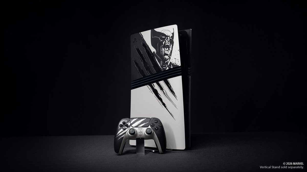 PlayStation's tweet photo. Sharpen your game. 

The Marvel's #WolverinePS5 Battle Yellow and Adamantium Limited Edition console covers and DualSense wireless controllers are out today: https://t.co/OVS1n63a5C https://t.co/h2dYSlg7eF