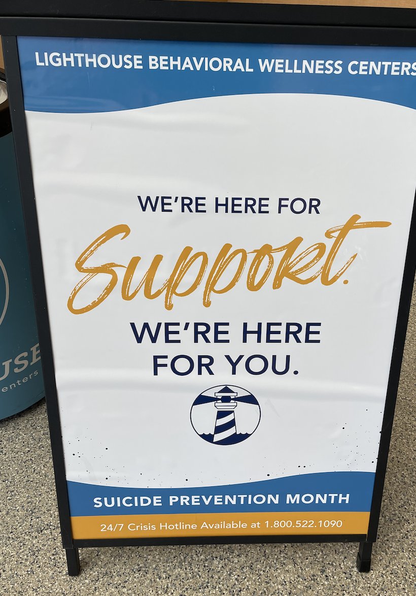 SEOSL's tweet photo. It's #SuicidePreventionMonth Stop by Lighthouse's table TODAY from 10AM-1PM in the SU Atrium. Grab a free Olipop or Starbucks cold brew, no strings attached, and pick up resources on how to support yourself or someone you care about.

#Call988 #SOSGrant #selfcarecare #RiseHere https://t.co/s42cMB963m