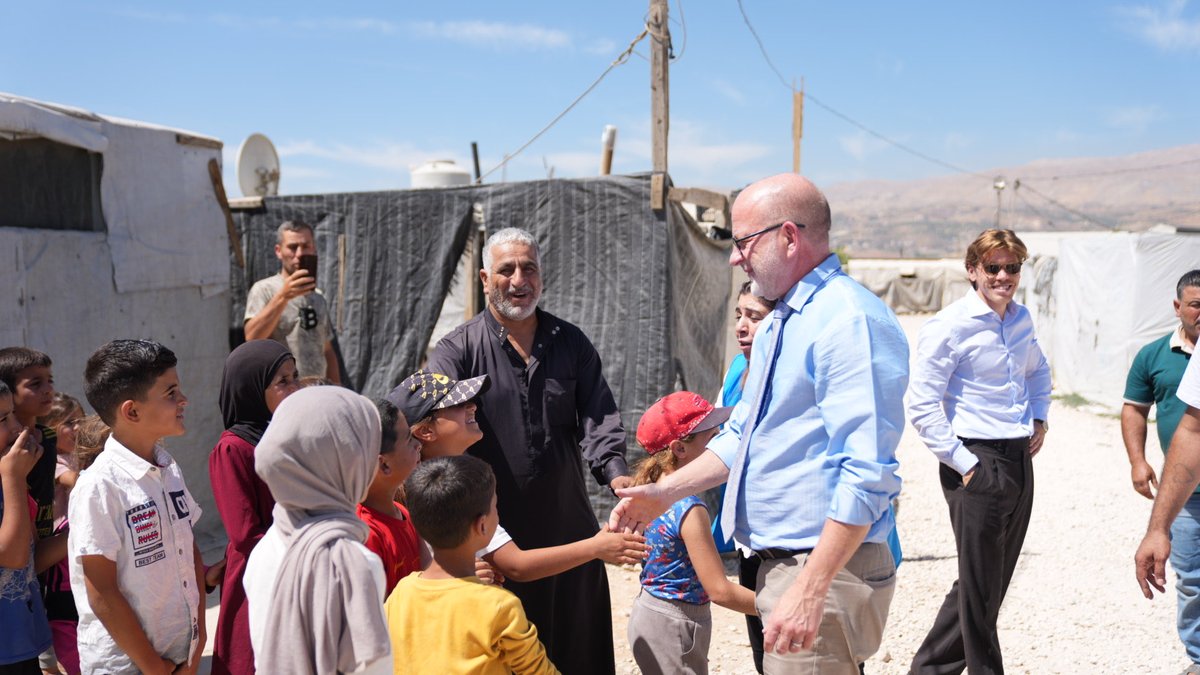 UNHCRLebanon's tweet photo. In the Bekaa with Ambassador Tomas Brundin of @SwedenInLebanon.

Meeting displaced Syrian &amp; Lebanese families and local authorities to hear how 🇸🇪’s steadfast &amp; flexible support helps sustain dignity, resilience &amp; hope where &amp; when it’s most needed.

Thanks for standing with 🇱🇧 https://t.co/zRn6jQlBDS