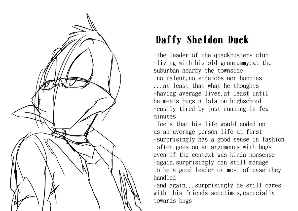 gehennaB69's tweet photo. i think i should put their smol bio in the au 
so in this au,daffy make an afterschool club called as the quackbusters club with the intention to also get some cashes from yokai extermination gigs around the school (and soon neightborhood)
#fanartㅤㅤㅤㅤ #looneytunesㅤㅤㅤ https://t.co/eqXqMrTeJa