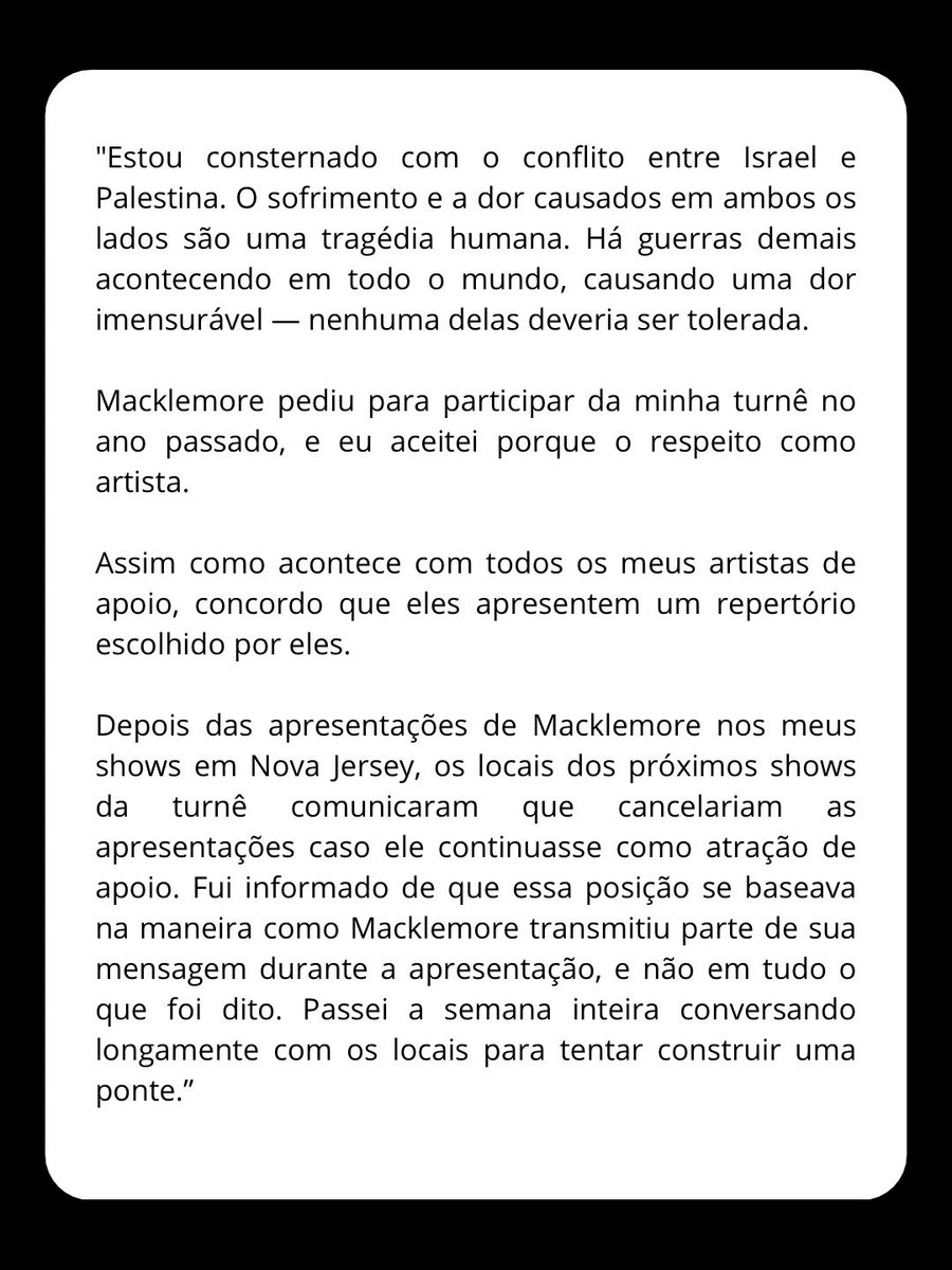 infoedsheeran's tweet photo. 🚨 | Ed Sheeran acaba de divulgar um pronunciamento oficial sobre a retirada de Macklemore da 'Loop Tour'.

Confira a tradução completa nas imagens. https://t.co/Tw7qJFCBEu