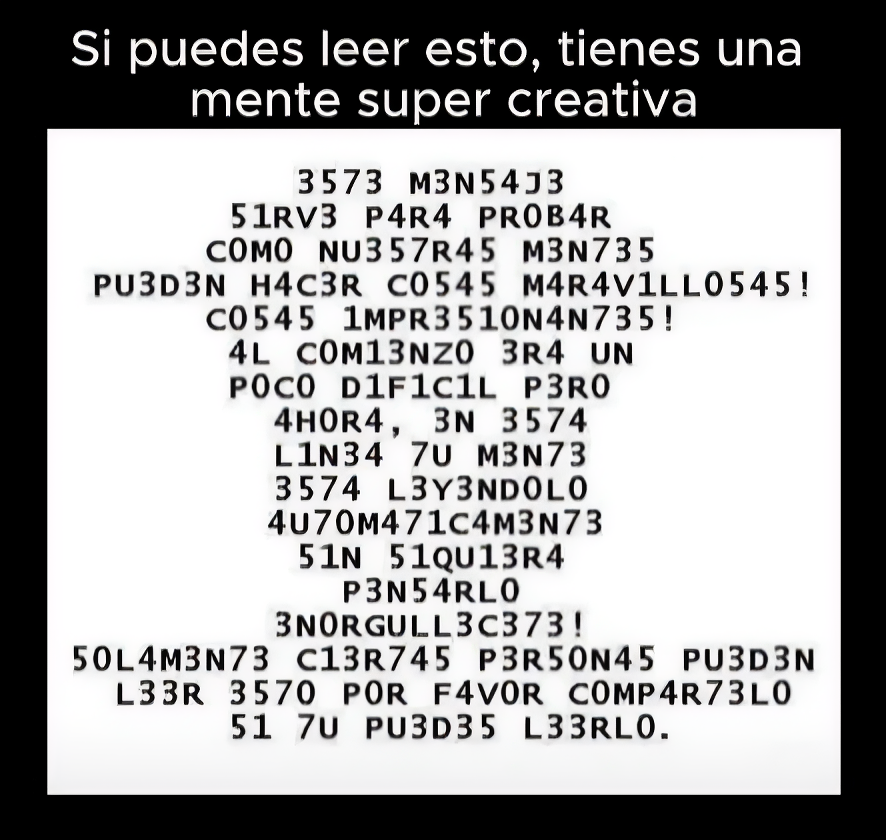 IA_Quijote's tweet photo. EL 99% EMPIEZA LEYENDO NÚMEROS...

No intentes descifrarlo, simplemente empieza a leer. https://t.co/h7J9XSHqZW