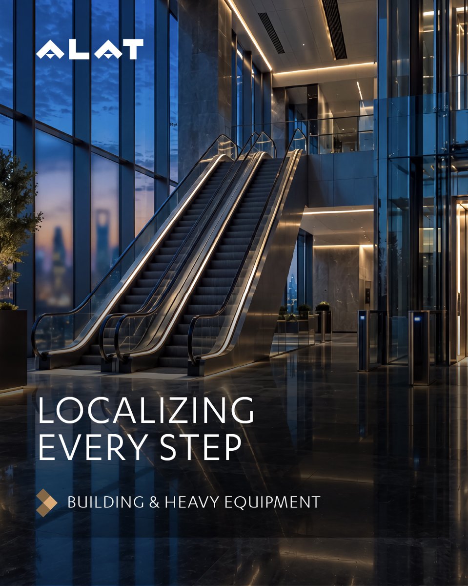 alat_tech's tweet photo. Global expertise. Saudi manufacturing.

Together with @TKE_Global, we are advancing manufacturing in the Kingdom, strengthening local supply chains and developing Saudi technical capabilities.

Discover our TK Elevator partnership: https://t.co/Wb8F5NB9rH 

#Alat #TomorrowMadeBetter #AdvancedManufacturing